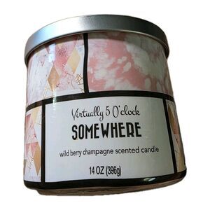Virtually 5 O'clock Somewhere Scented Candle 3 Wick Wild Berry Champagne 14 Oz